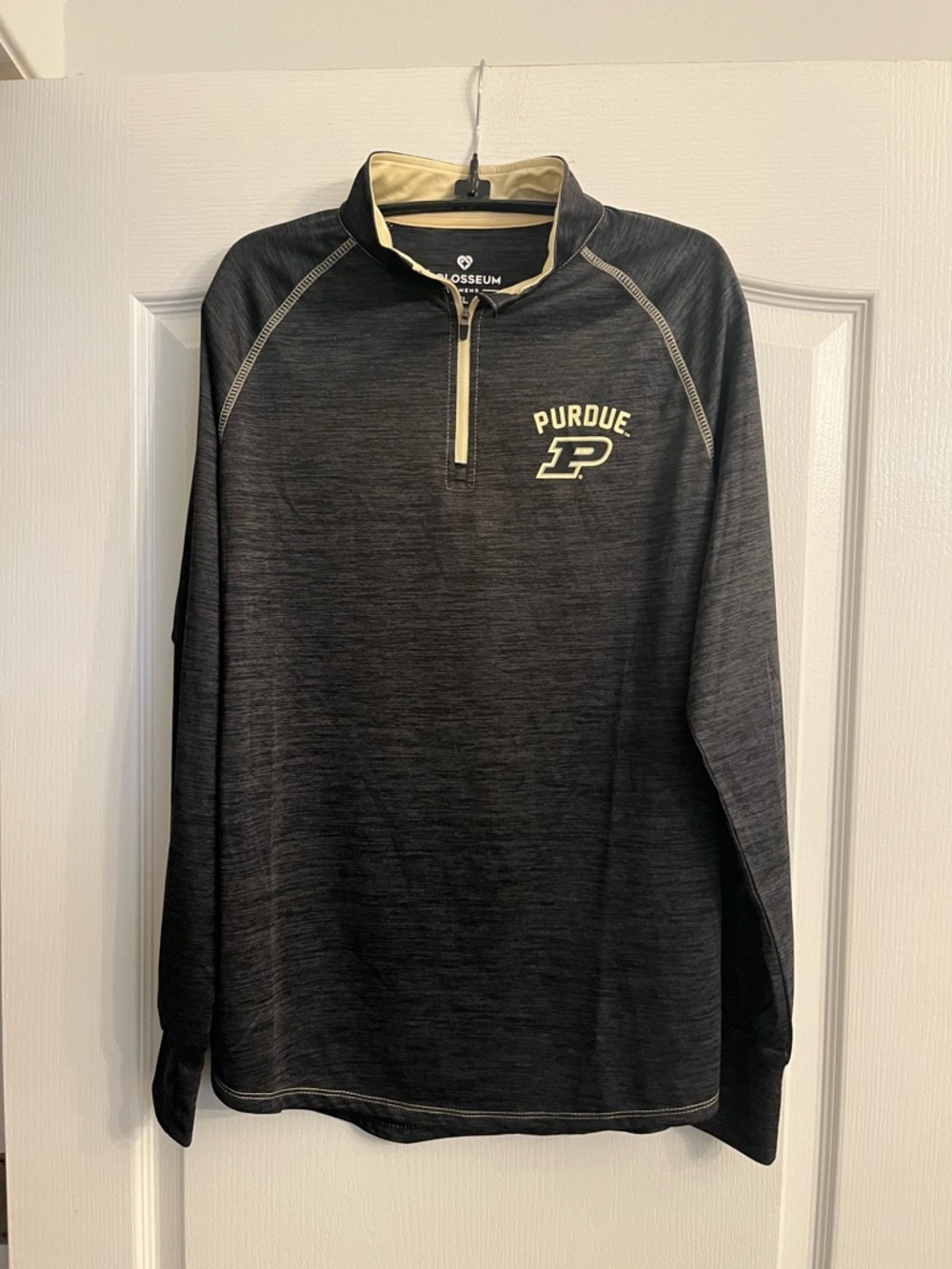 Colosseum Purdue Black and Gold Quarter Zip Pullover
